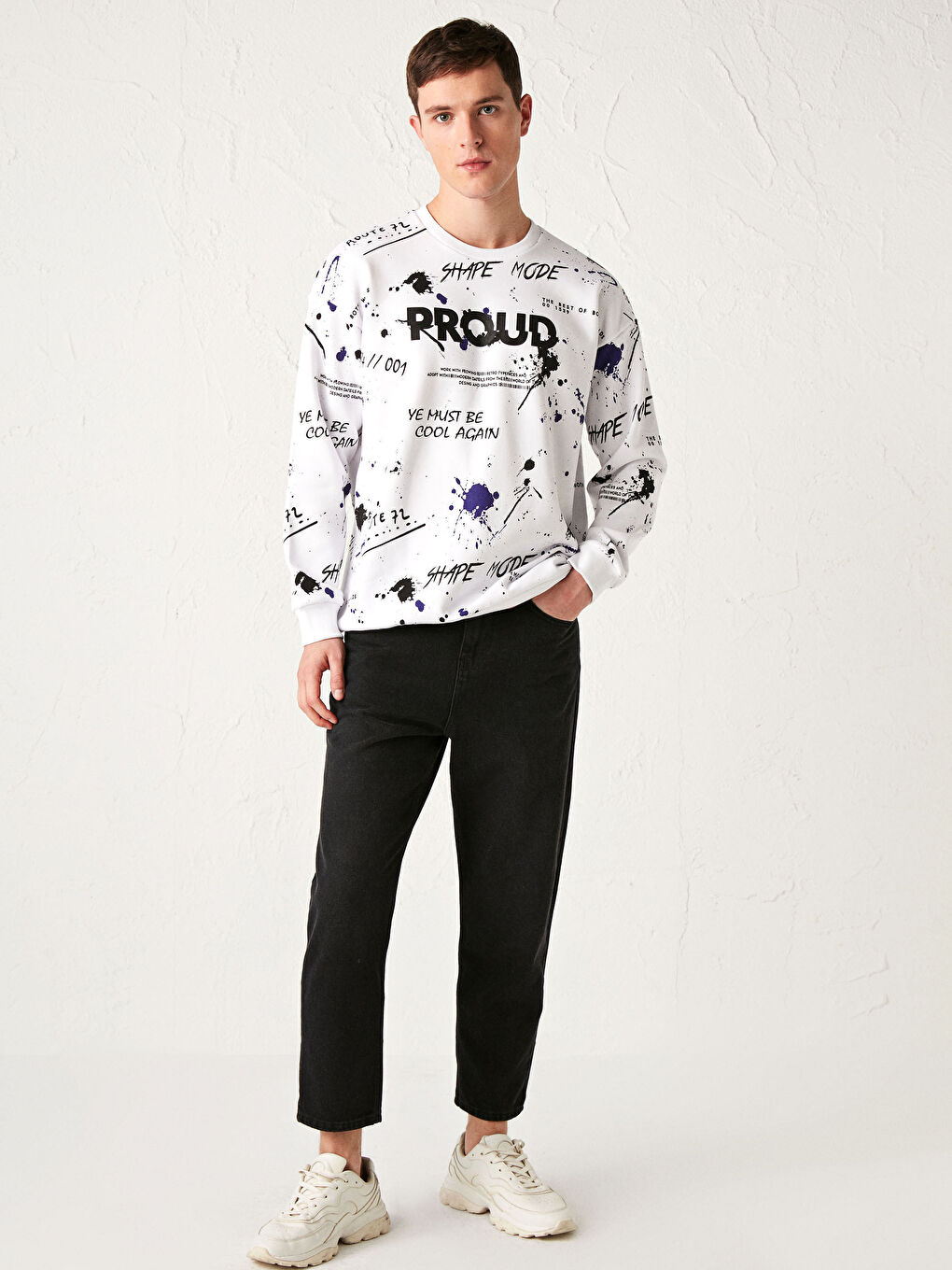 Oversize Sweatshirt mit Rundhalsausschnitt-1