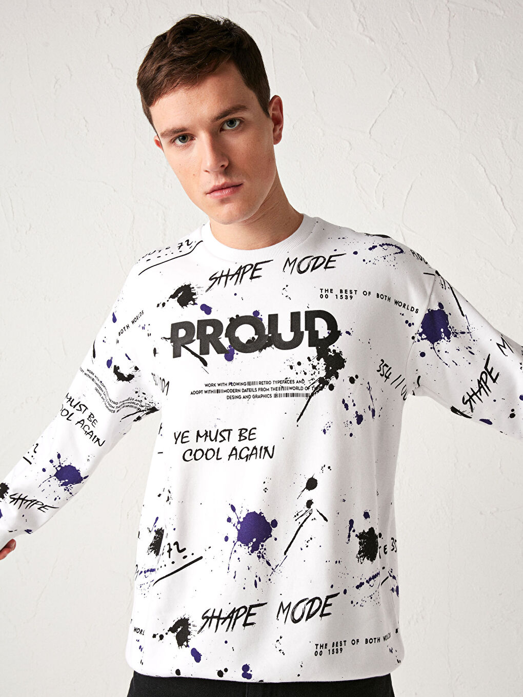 Oversize Sweatshirt mit Rundhalsausschnitt-4