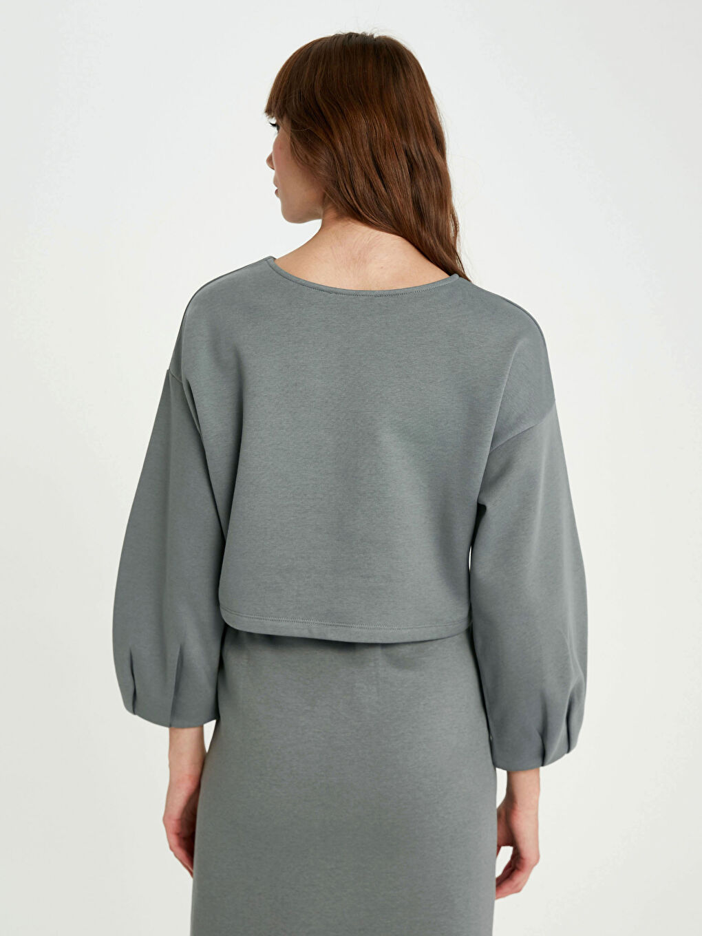 LCW Limited Rundhalsausschnitt Langarm Schlichtes Sweatshirt -0WIJ30Z8-H0W