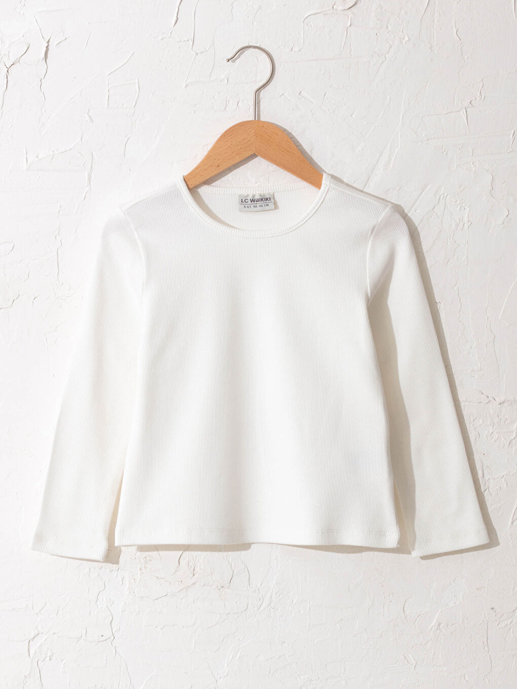 Ekru Kız Çocuk Pamuklu Basic Tişört