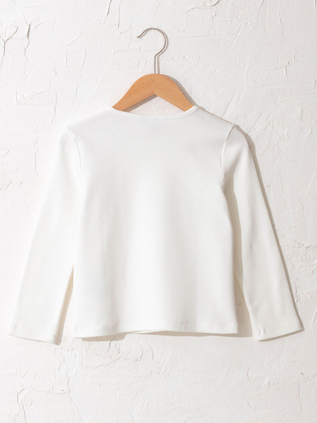 Ekru Kız Çocuk Pamuklu Basic Tişört-1