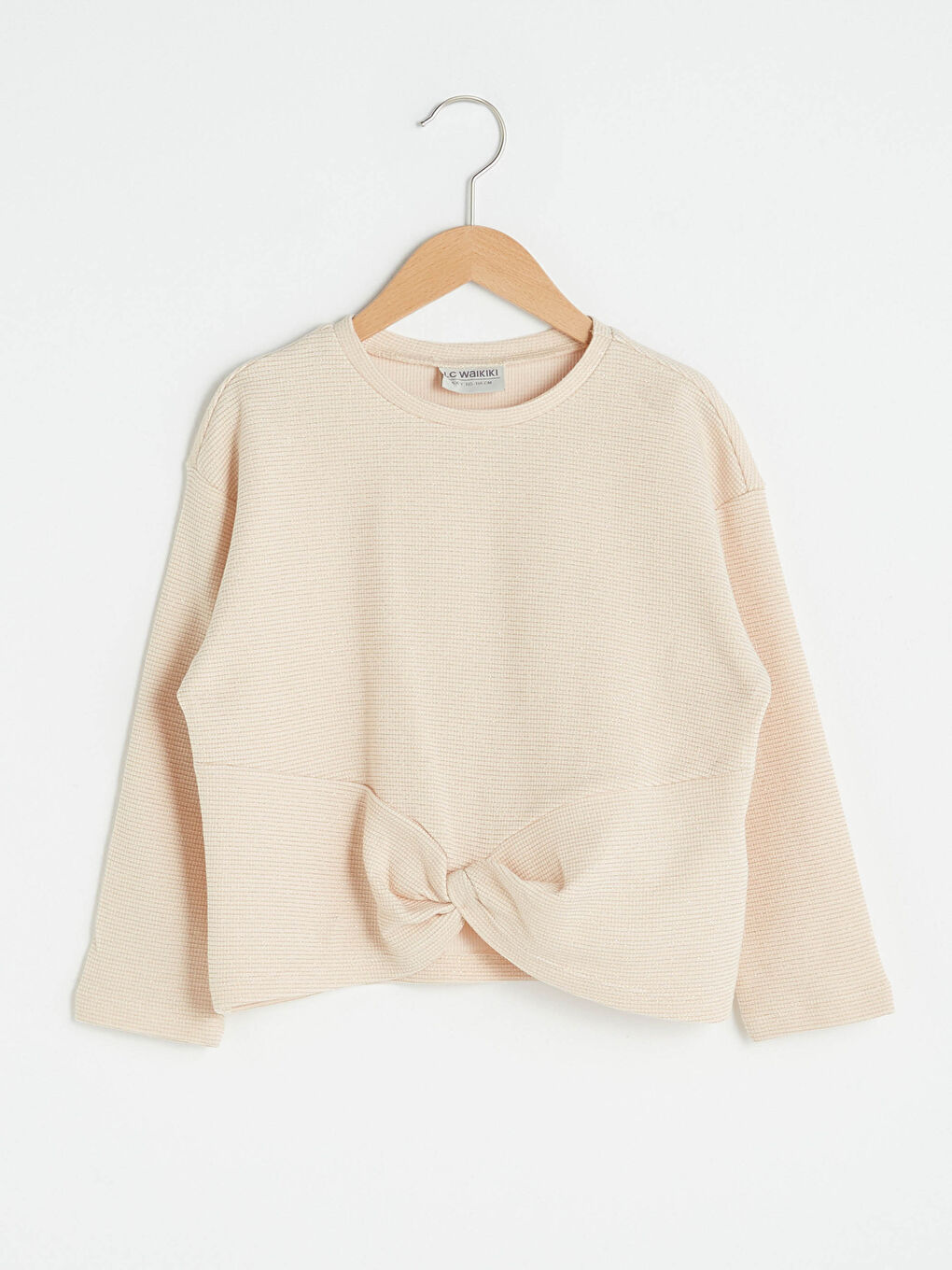 Pembe Bisiklet Yaka Uzun Kollu Kız Çocuk Tişört