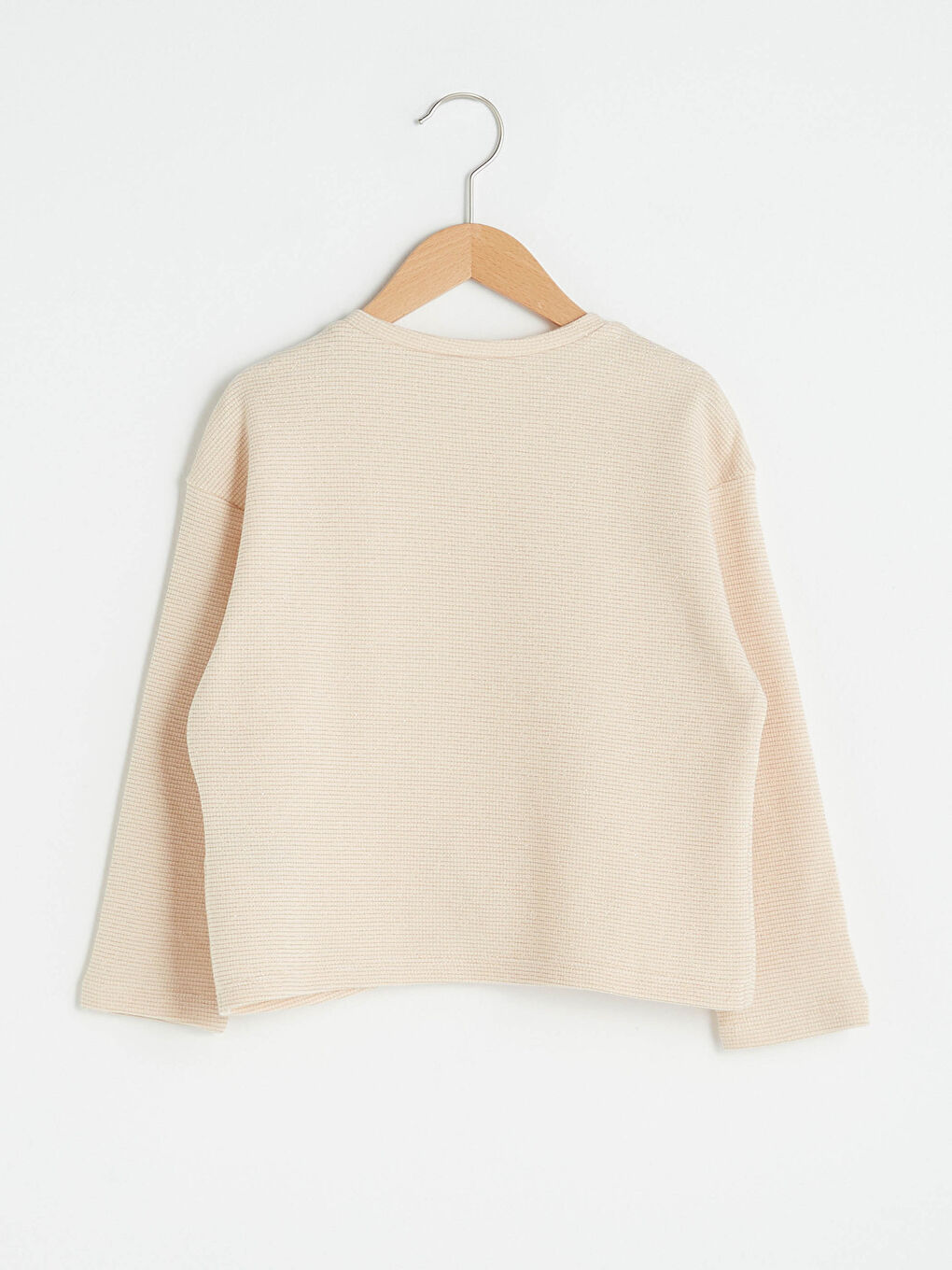 Pembe Bisiklet Yaka Uzun Kollu Kız Çocuk Tişört-1