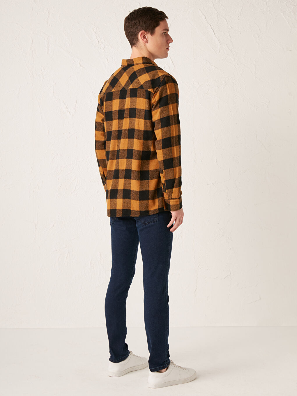 Regular Fit Long Sleeve Plaid Men's Flannel Shirt-1