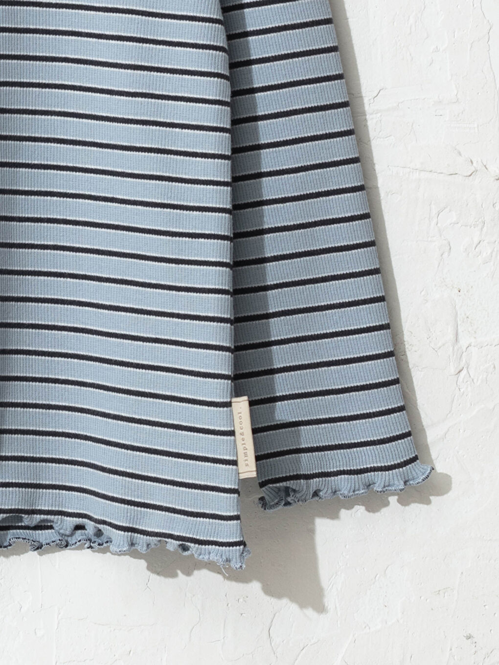 Футболка для дівчаток з круглим вирізом горловини, смугаста, з довгим рукавом, бавовняна-2