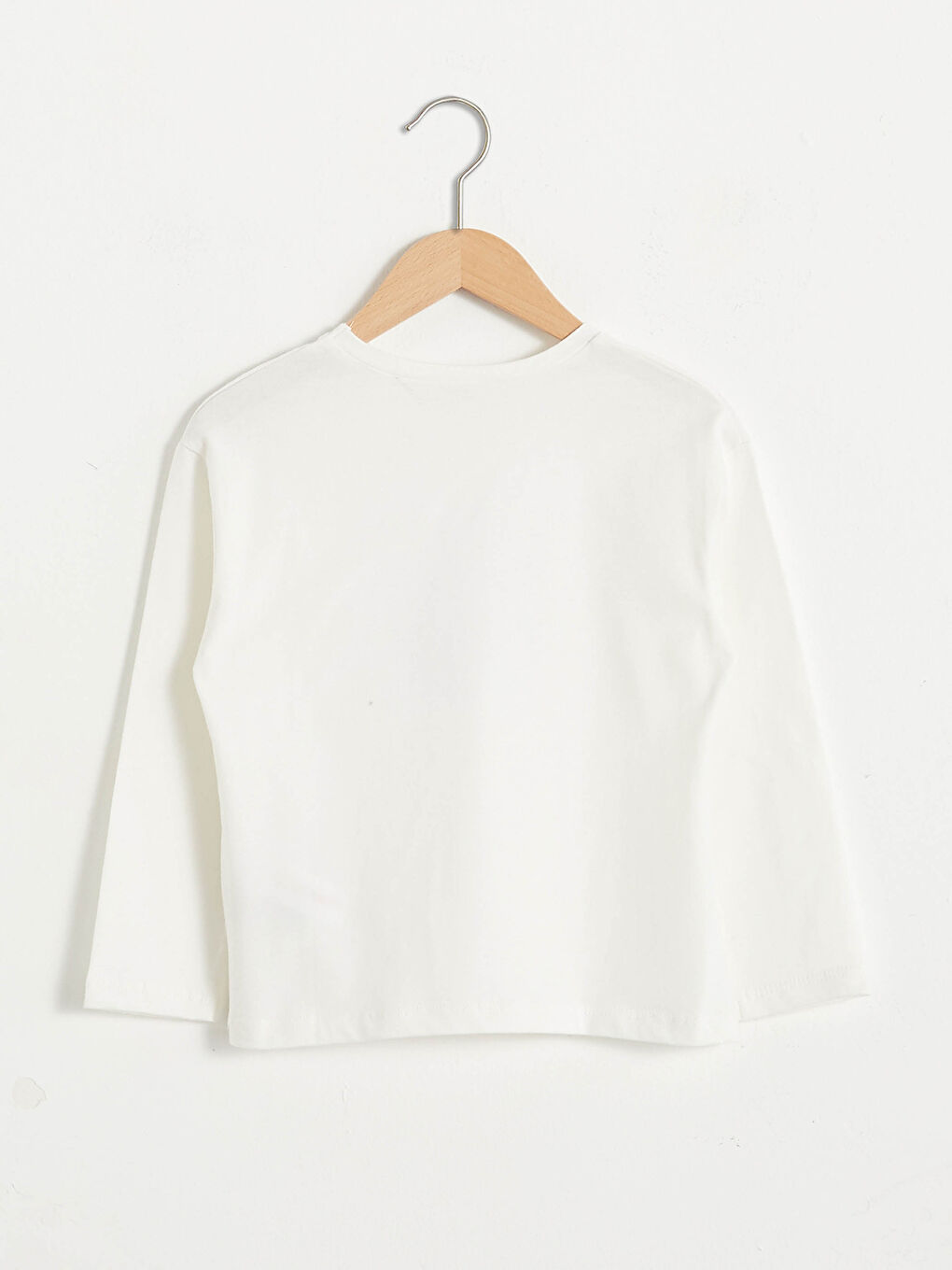 Ekru Kız Çocuk Çift Yönlü Payetli Pamuklu Tişört-2