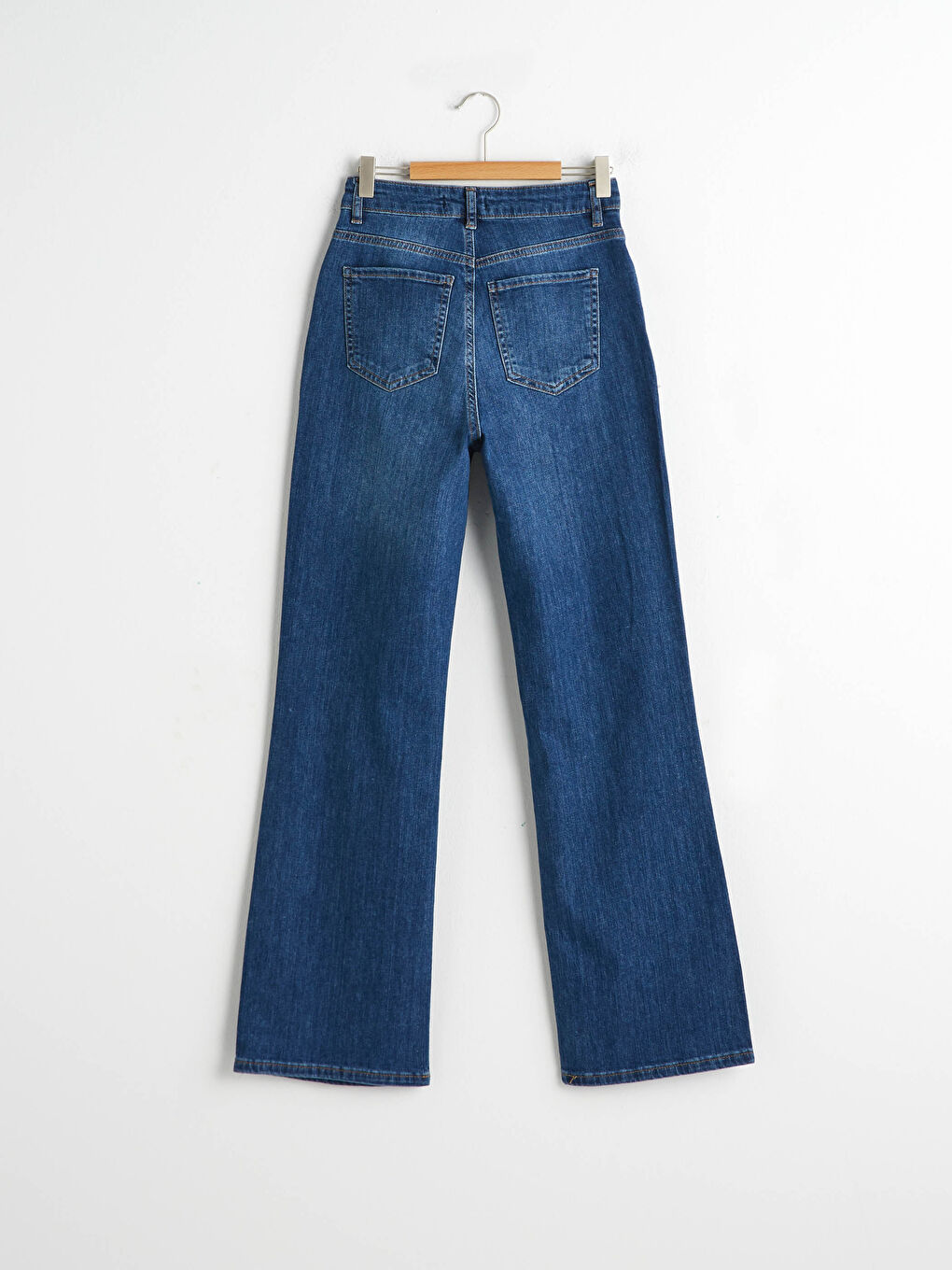 İndigo Yüksek Bel Mars Flare Kadın Jean Pantolon-9