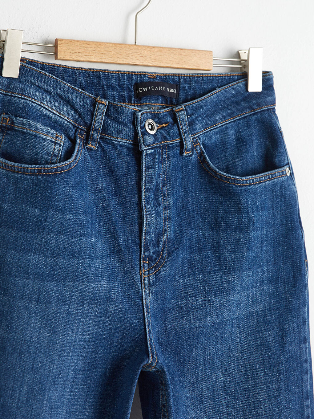 İndigo Yüksek Bel Mars Flare Kadın Jean Pantolon-10