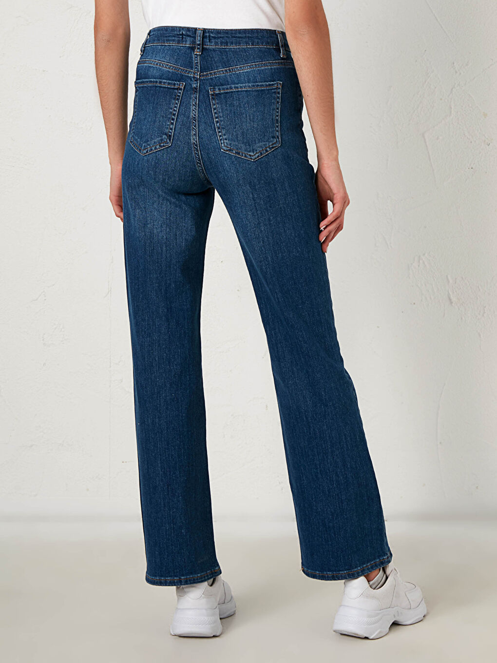 İndigo Yüksek Bel Mars Flare Kadın Jean Pantolon-7