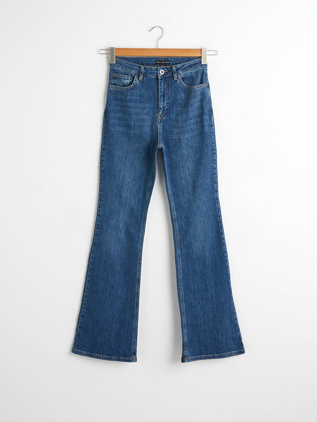 İndigo Yüksek Bel Mars Flare Kadın Jean Pantolon-9