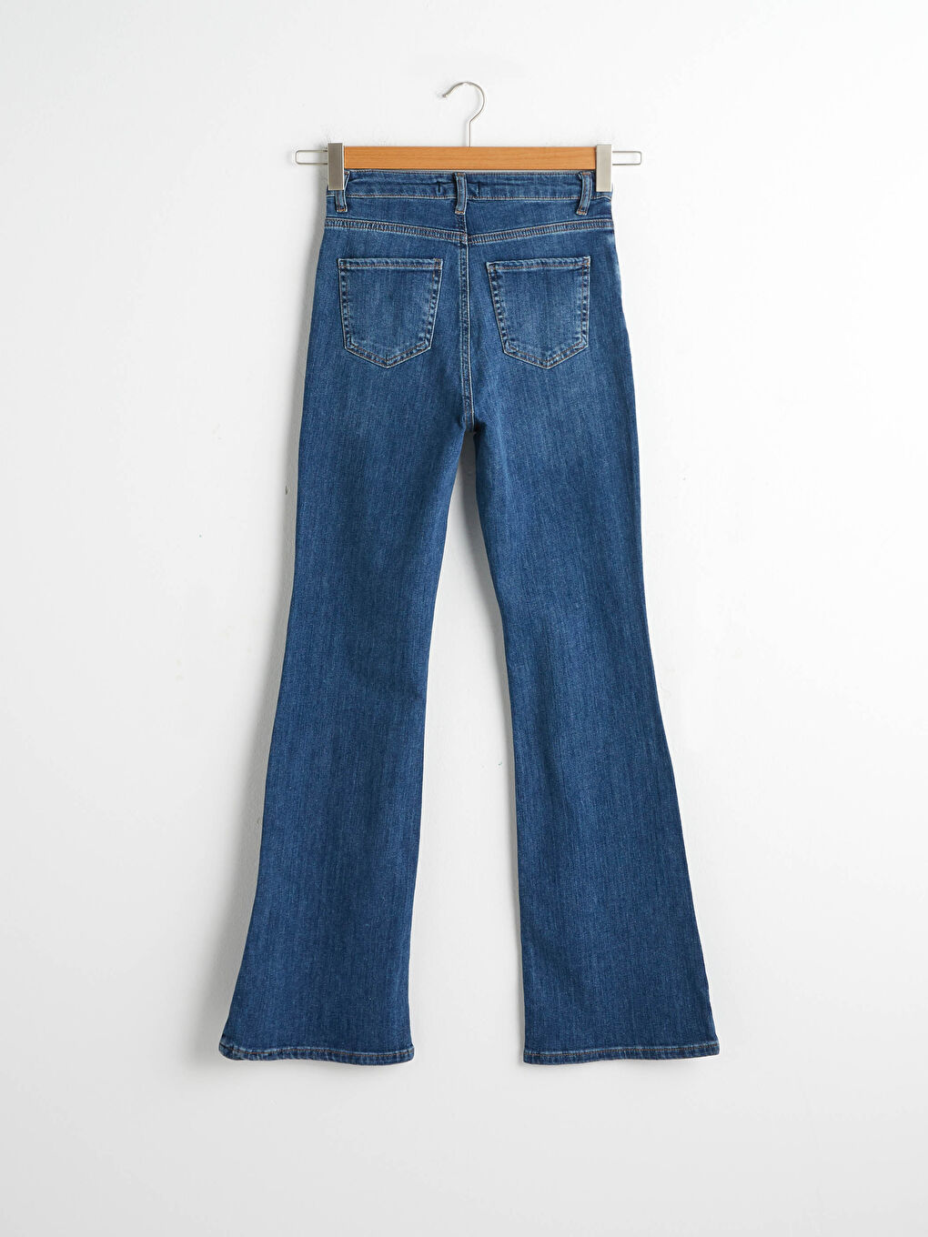 İndigo Yüksek Bel Mars Flare Kadın Jean Pantolon-10