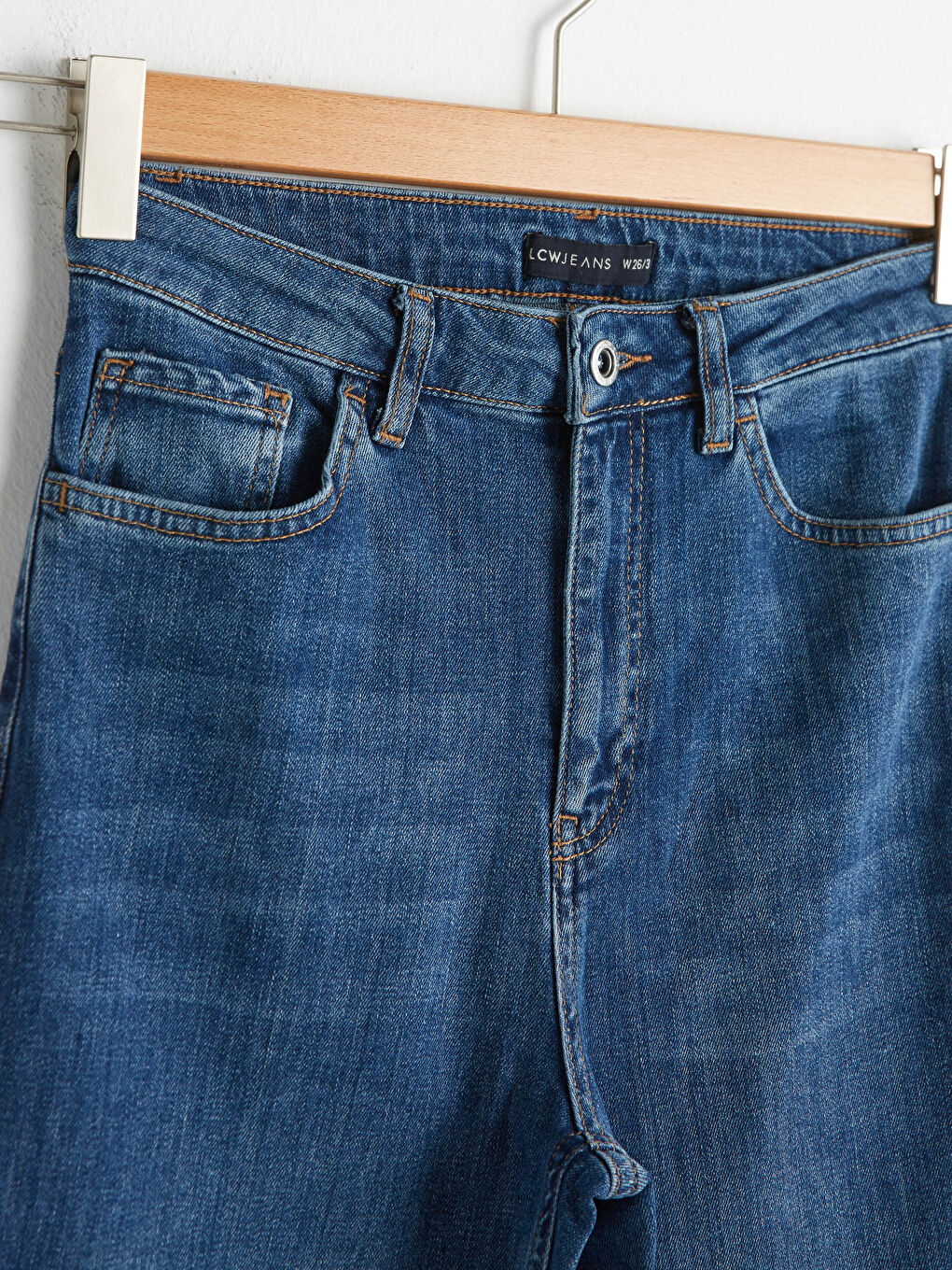 İndigo Yüksek Bel Mars Flare Kadın Jean Pantolon-6