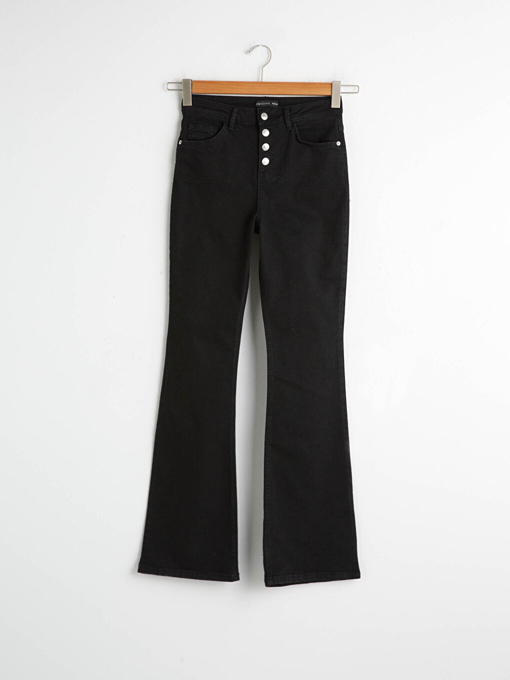 Siyah Yüksek Bel Mars Flare Kadın Jean Pantolon-4