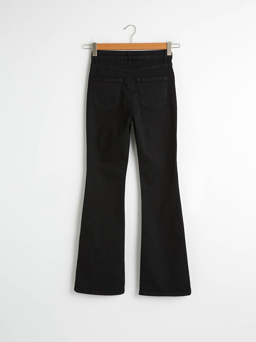 Siyah Yüksek Bel Mars Flare Kadın Jean Pantolon-5