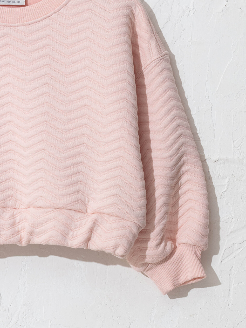 Crew Neck Self-Patterned Girl's Sweatshirt-2