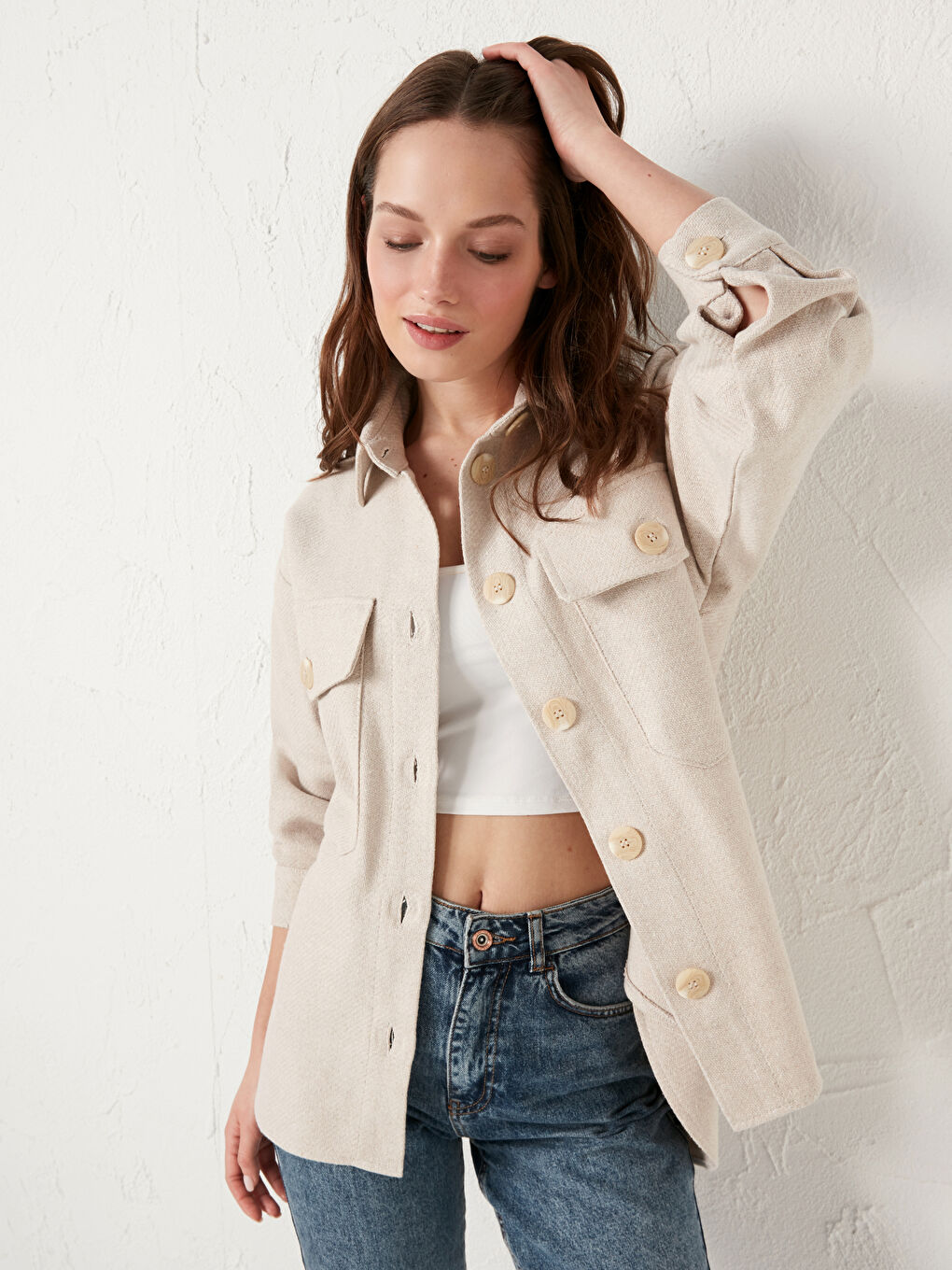 Chemise Femme Gabardine Manches Longues-1