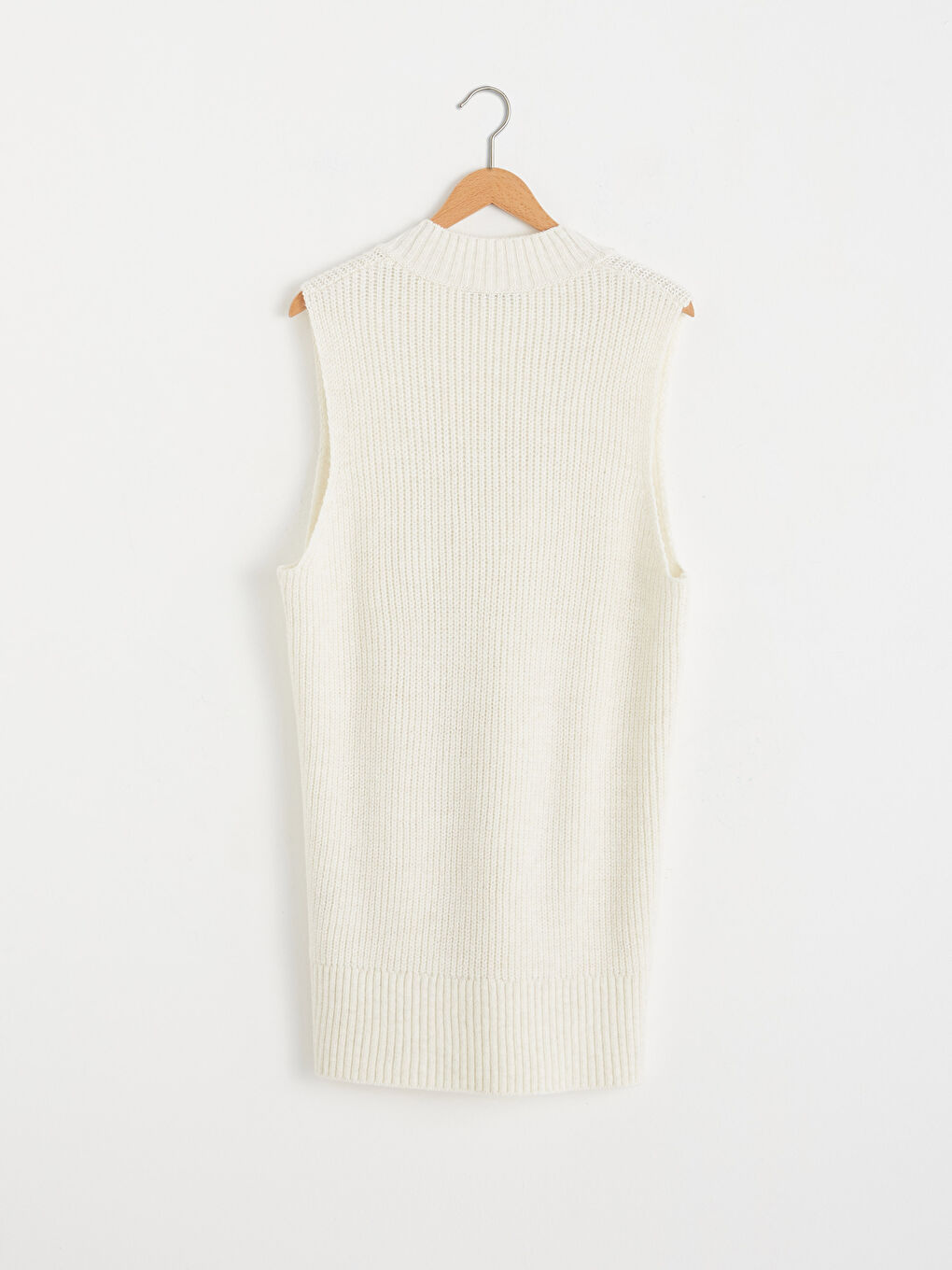 Ekru Regular Fit V Yaka Süveter-6