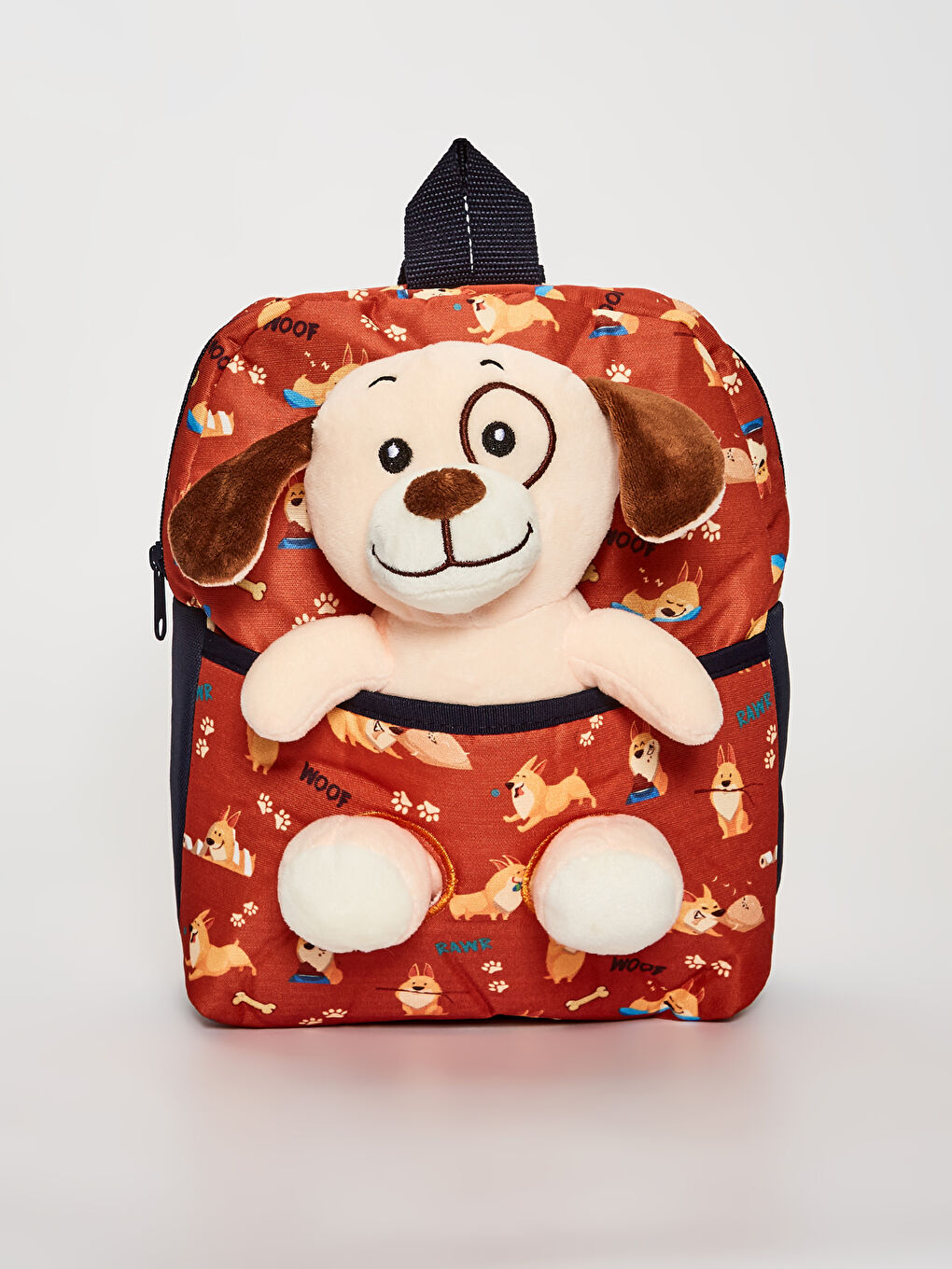 Turuncu Erkek Çocuk Peluş Oyuncaklı Sırt Çantası