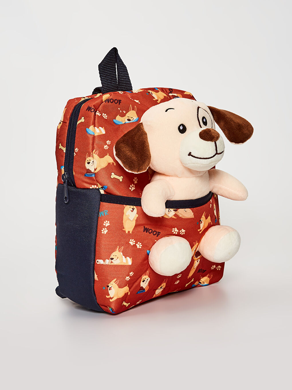 Turuncu Erkek Çocuk Peluş Oyuncaklı Sırt Çantası-1