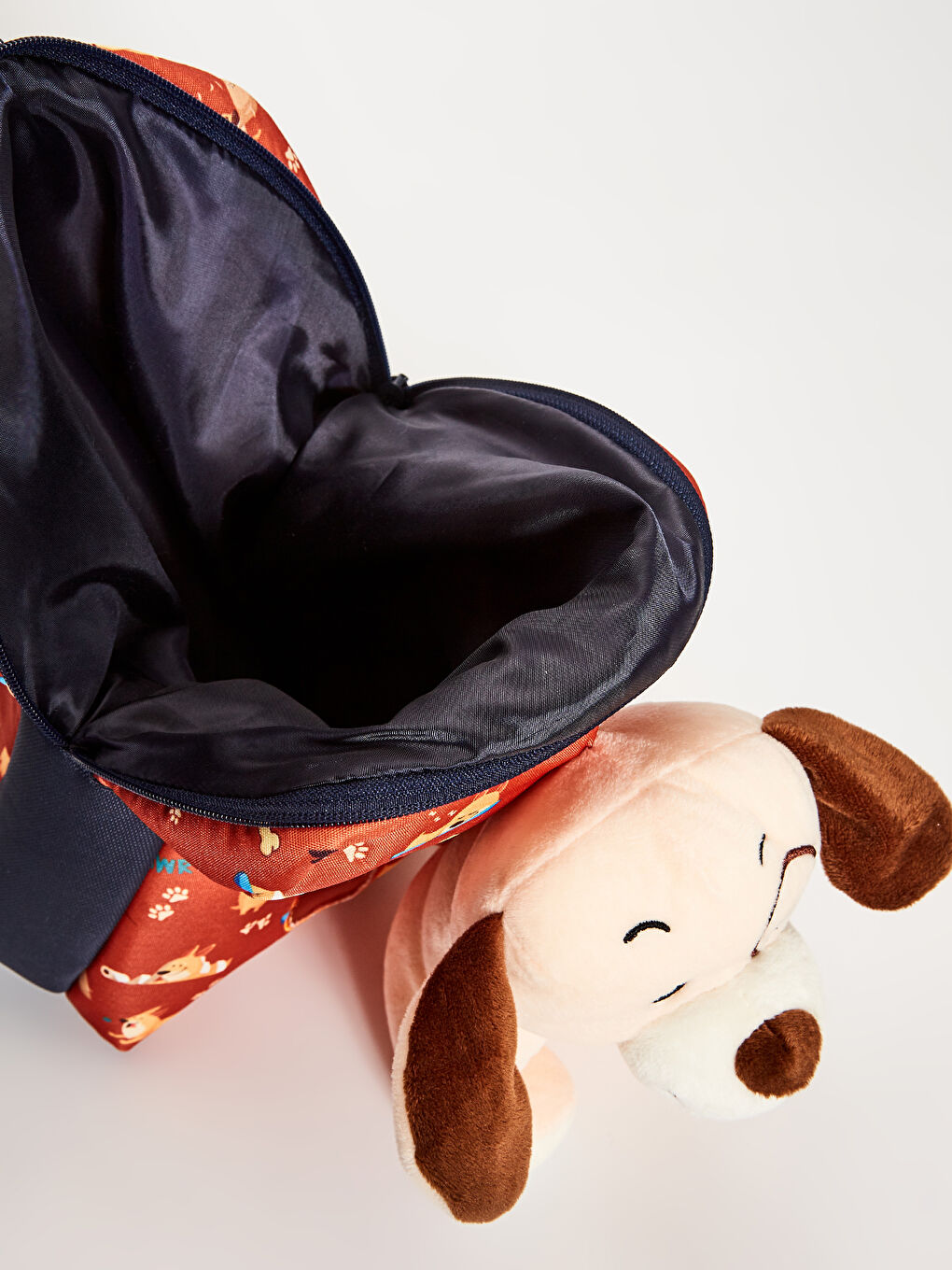 Turuncu Erkek Çocuk Peluş Oyuncaklı Sırt Çantası-2