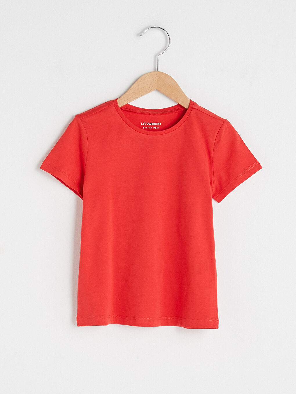 Базовая хлопковая футболка с короткими рукавами и круглым вырезом для девочек