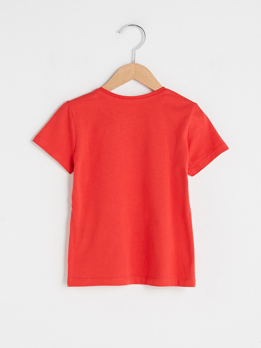 Базовая хлопковая футболка с короткими рукавами и круглым вырезом для девочек-1