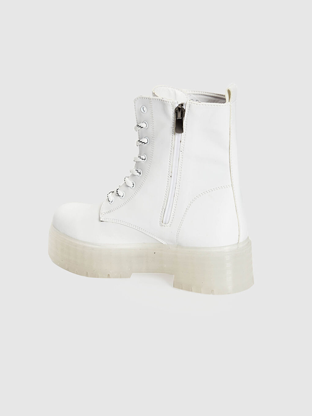 Женские ботинки на толстой подошве со шнуровкой-19