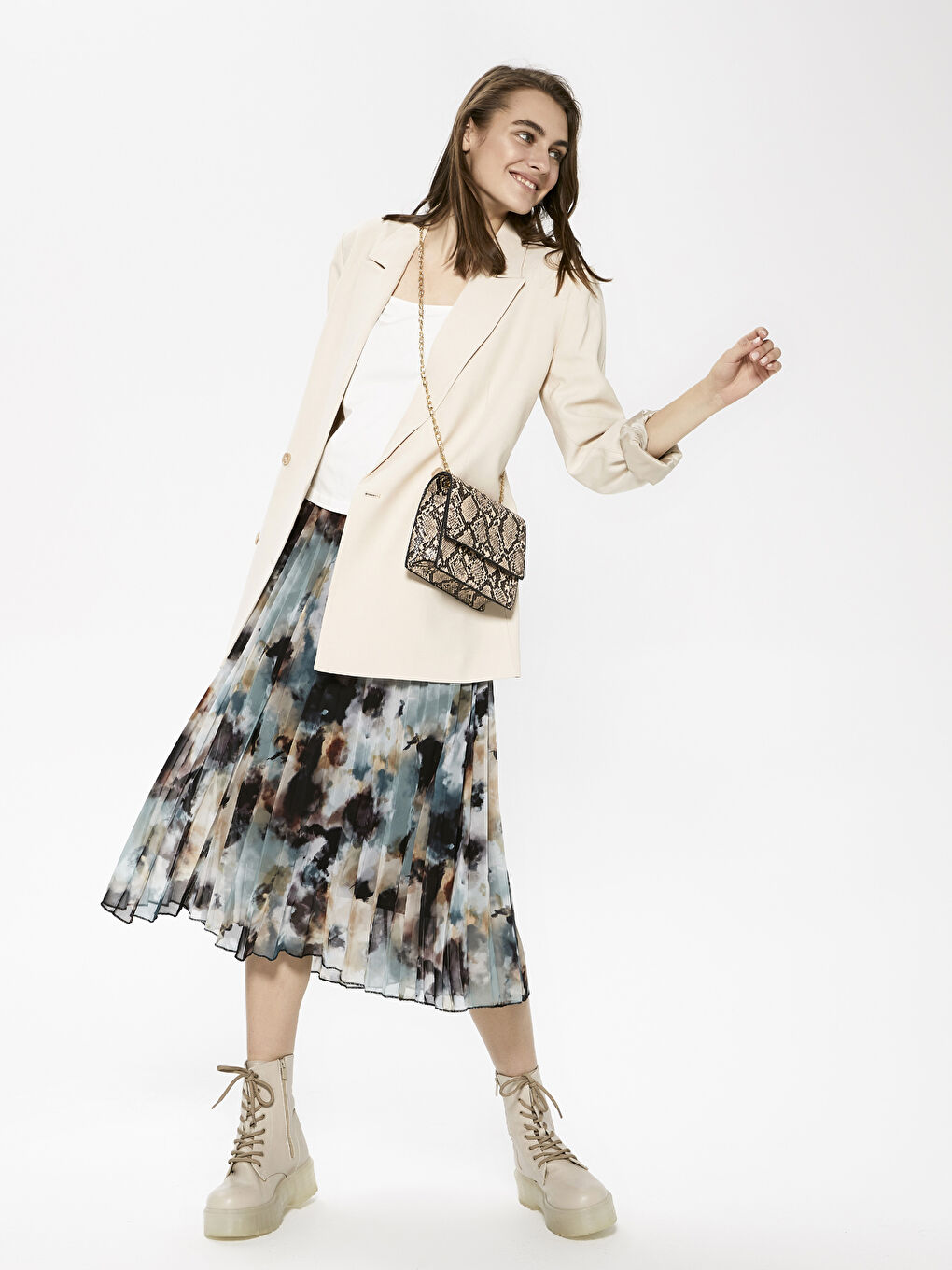 Bottes à Semelle Épaisse à Lacets pour Femmes