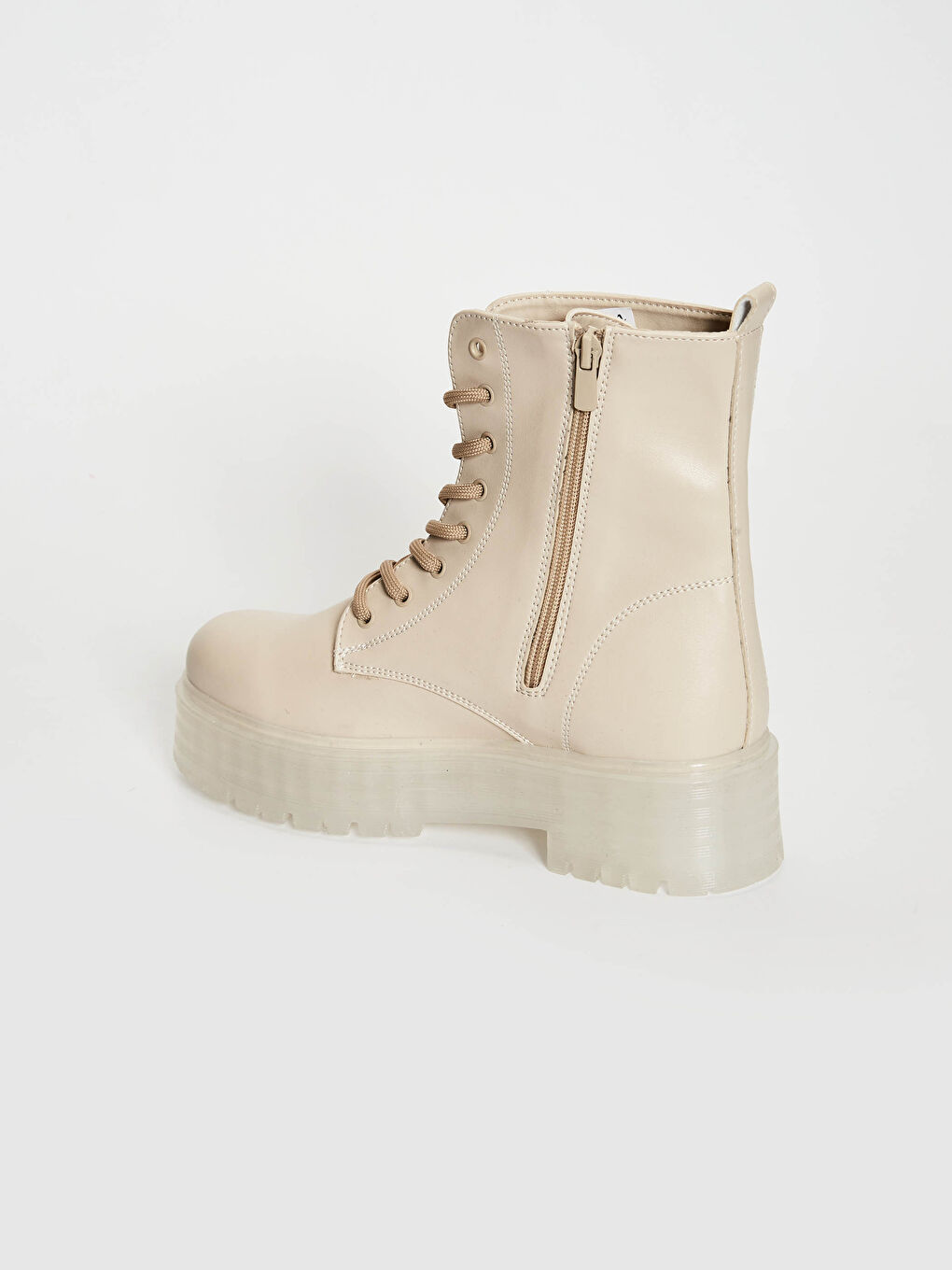 Bottes à Semelle Épaisse à Lacets pour Femmes-13