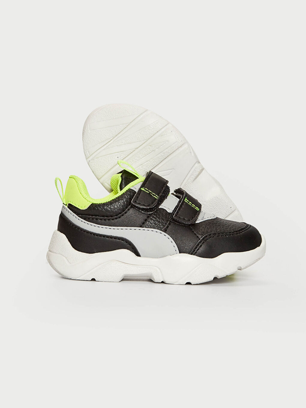 Siyah Erkek Bebek Cırt Cırtlı Günlük Spor Ayakkabı-3