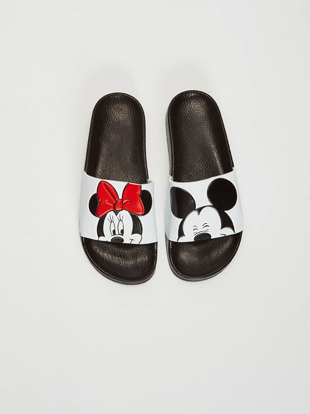 Beyaz Kadın Minnie ve Mickey Mouse Lisanslı Terlik-2