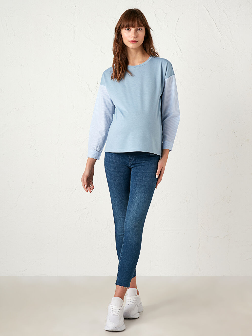 Maternity Long Sleeve Plain Blouse-3