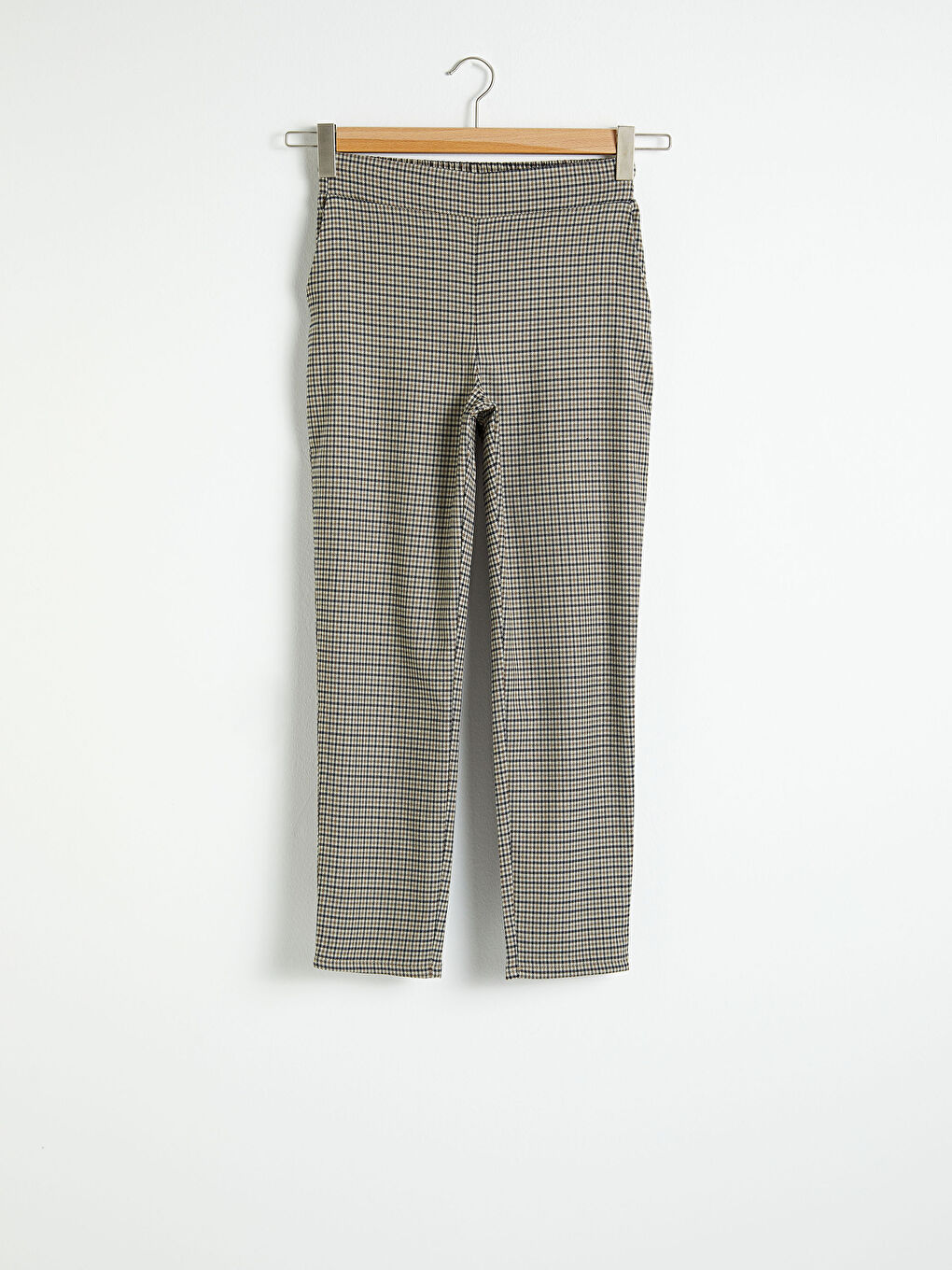Elastic Waist Plaid Trousers-4