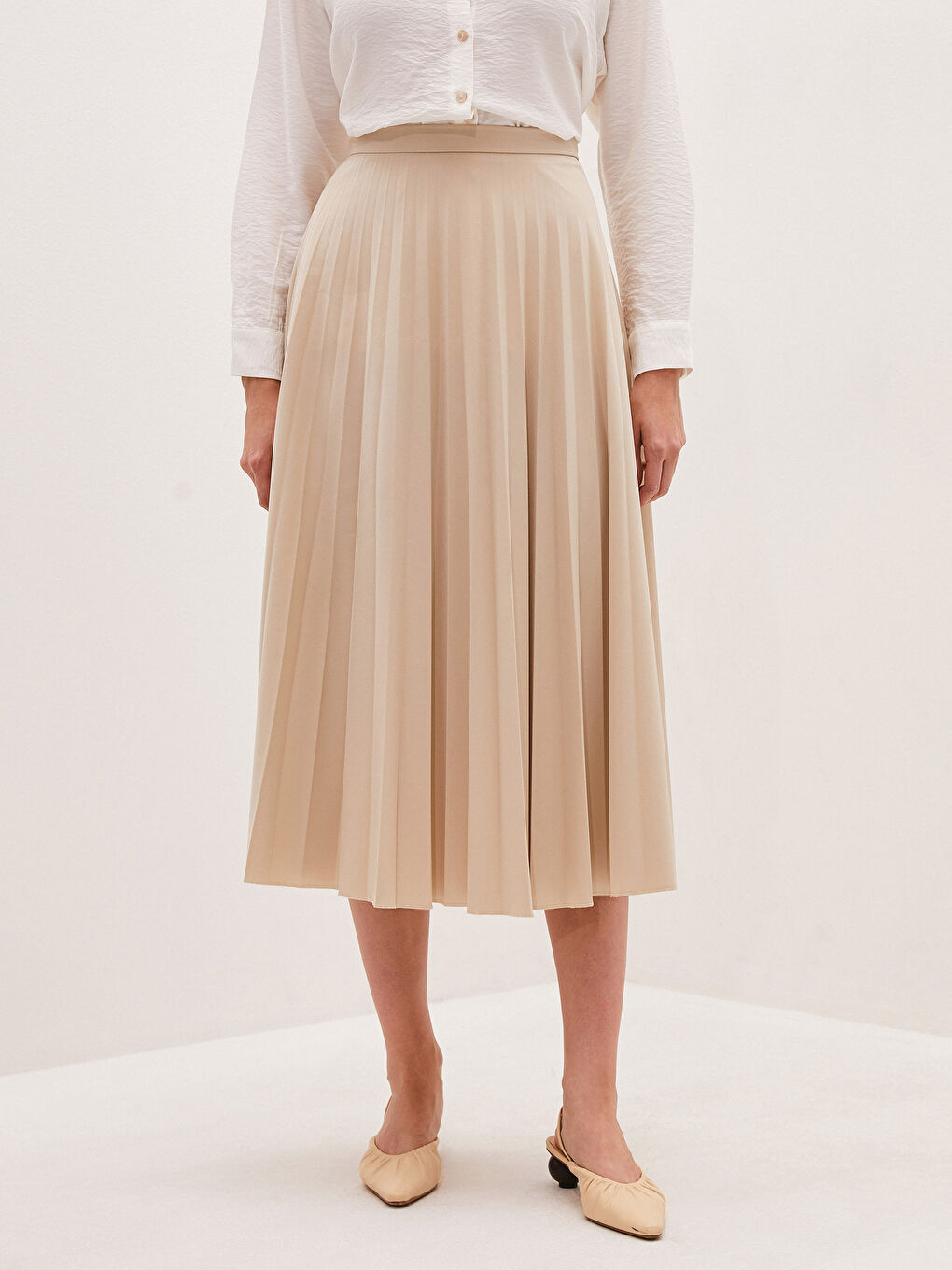 Beli Lastikli Pileli Etek-2