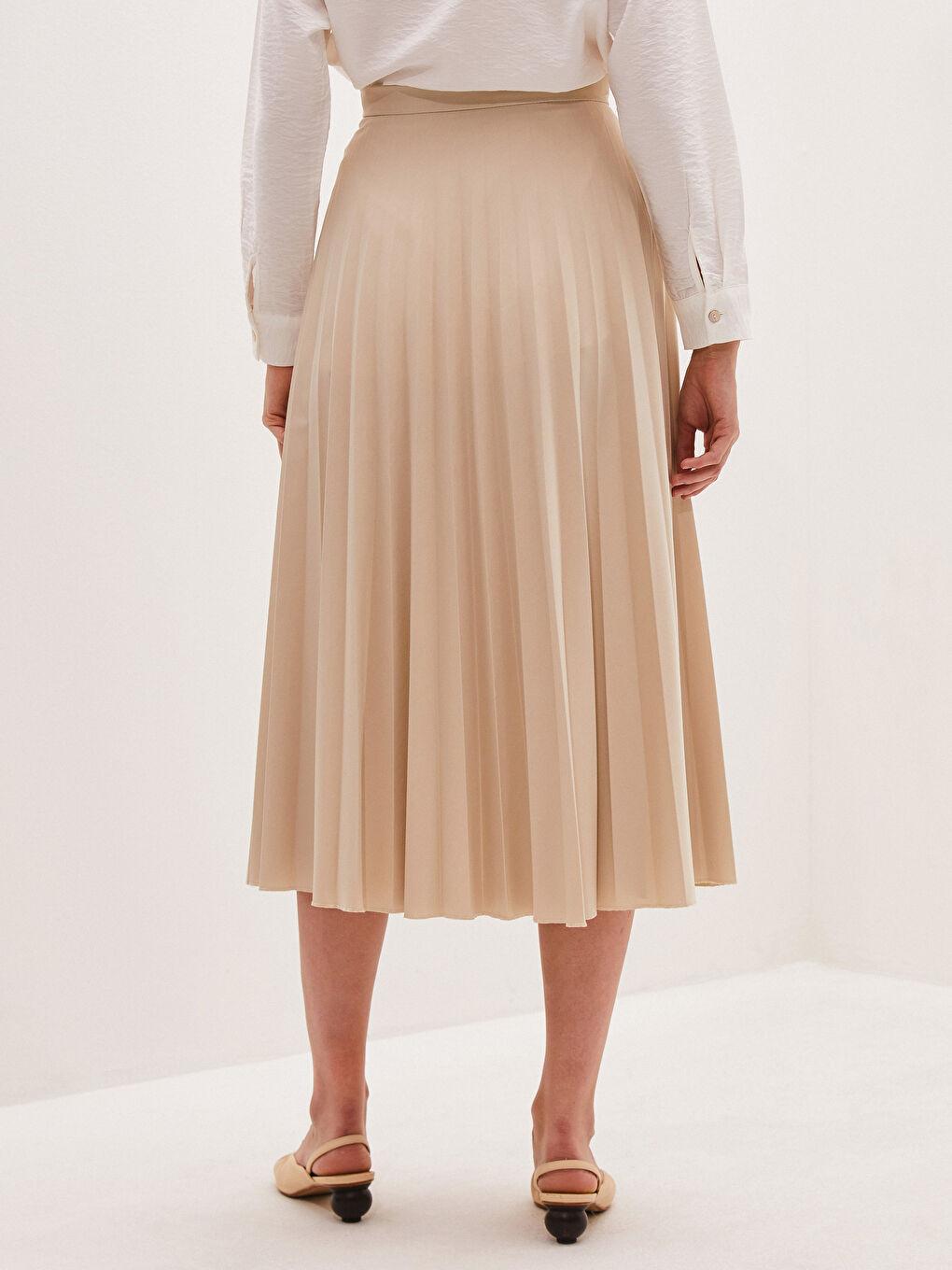 Beli Lastikli Pileli Etek-3