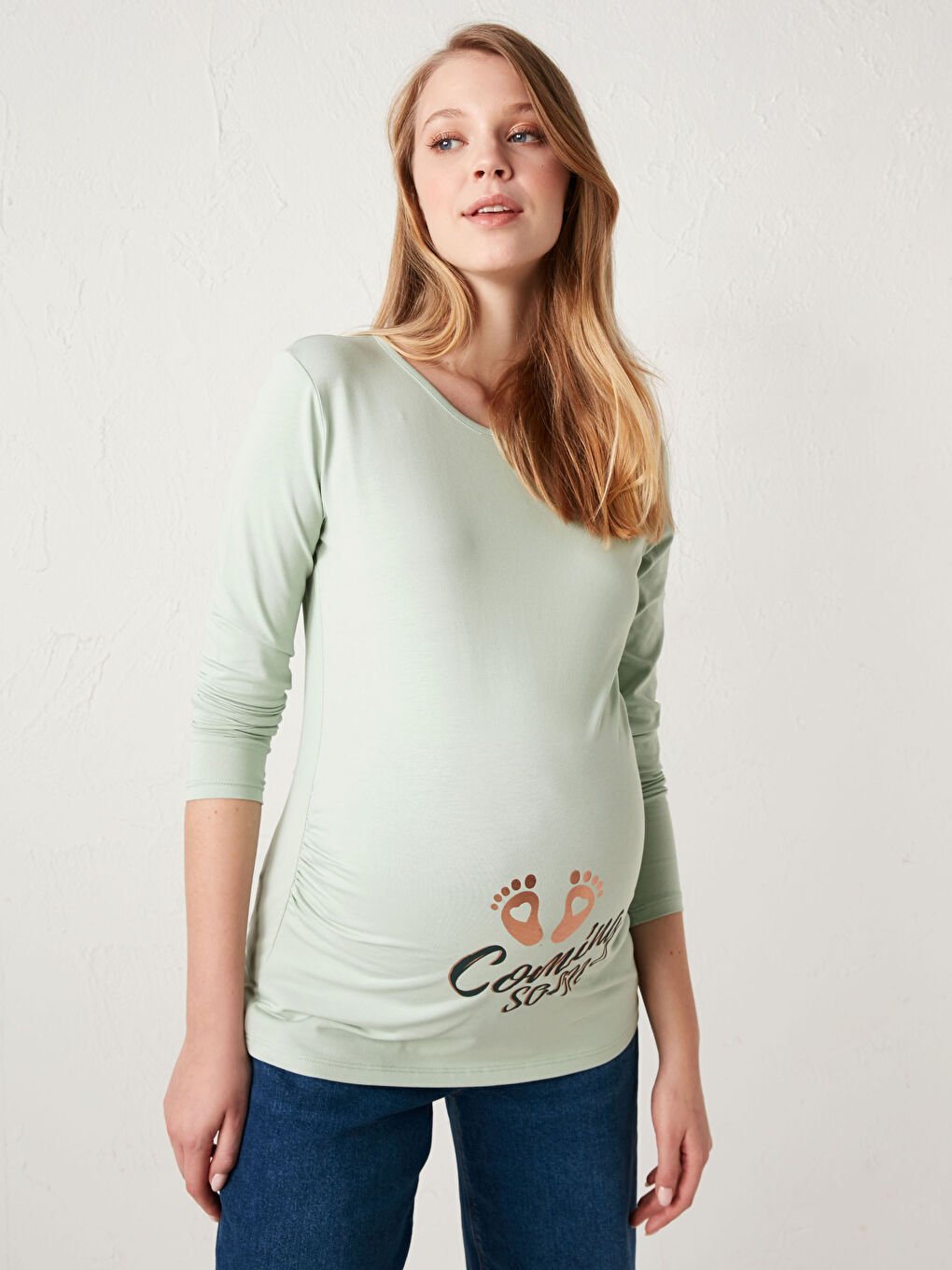 Printed Cotton Maternity T-Shirt