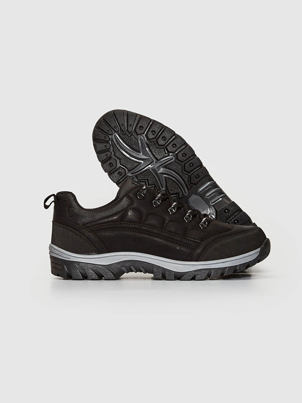 Siyah Erkek Bağcıklı Trekking Ayakkabı-3
