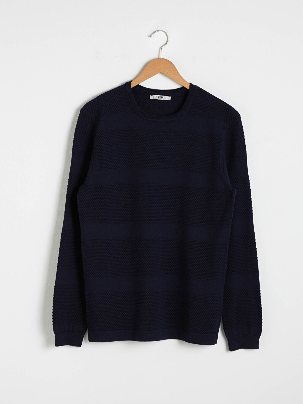 Lacivert Bisiklet Yaka İnce Triko Kazak-4