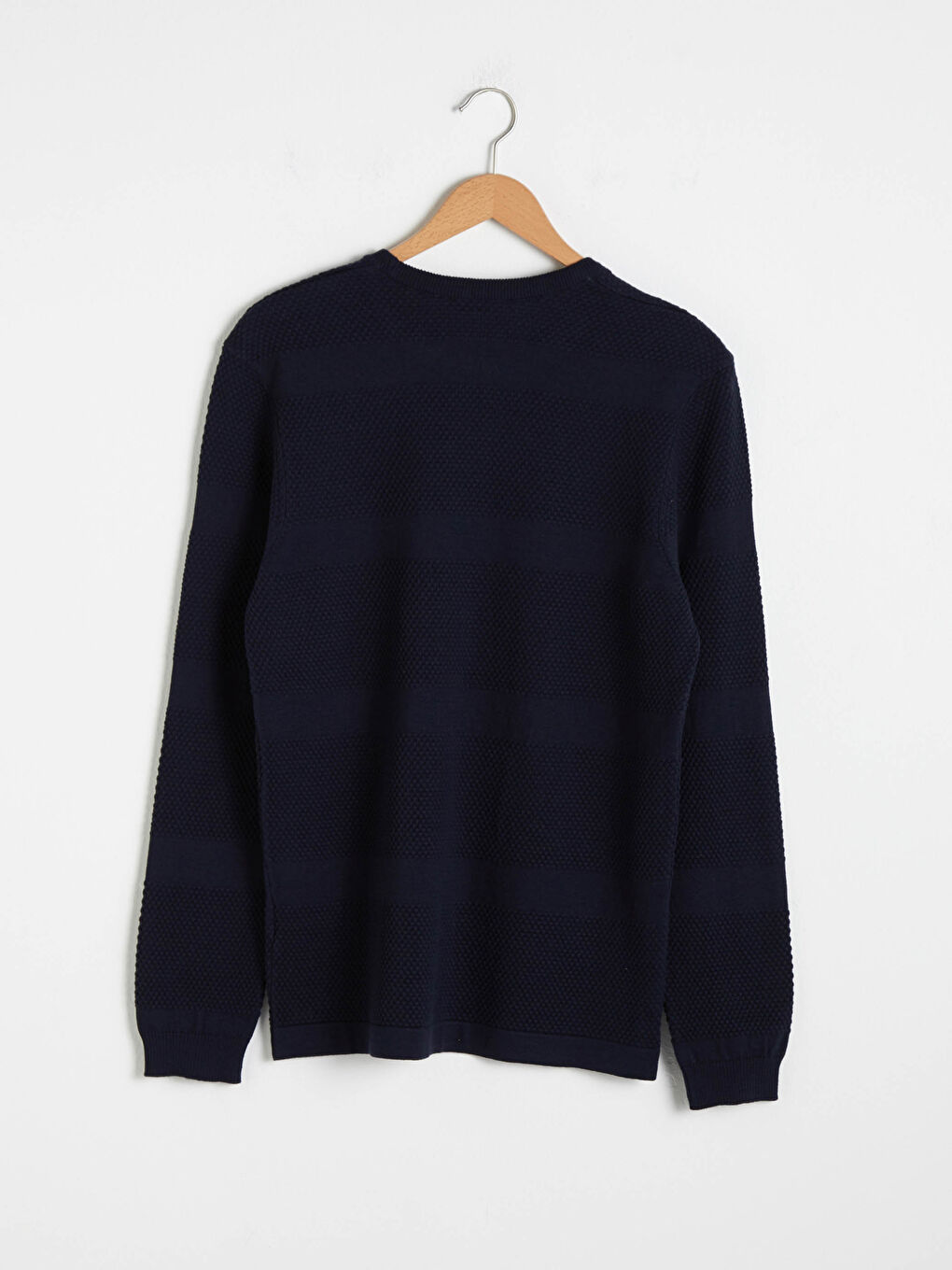 Lacivert Bisiklet Yaka İnce Triko Kazak-5