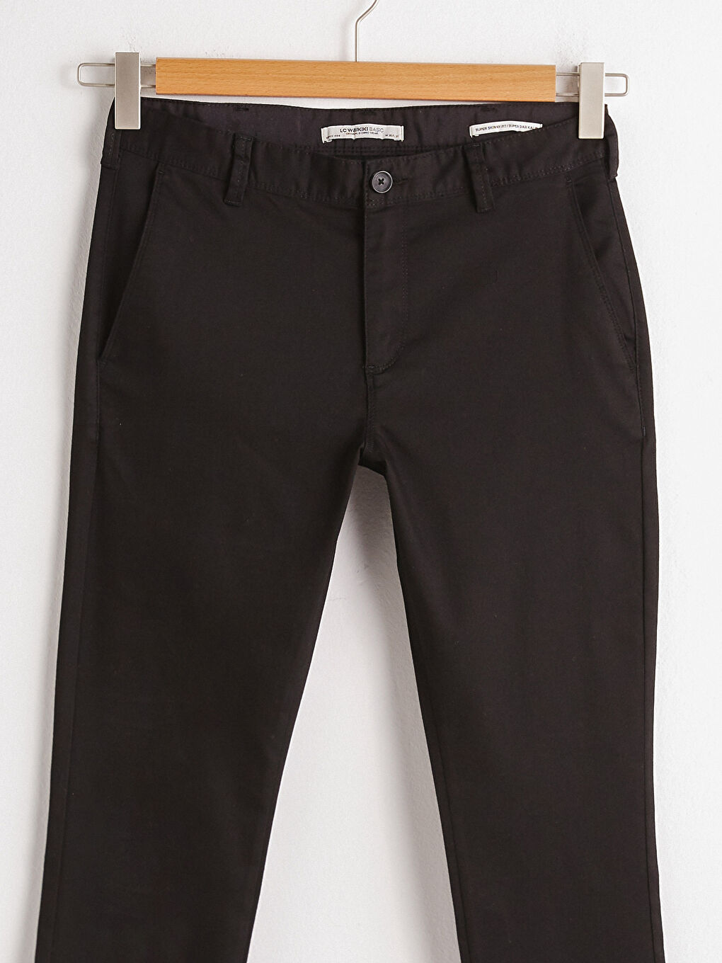 Siyah Ekstra Dar Kalıp Chino Pantolon-5