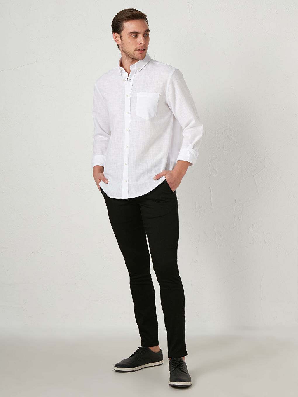 Siyah Ekstra Dar Kalıp Chino Pantolon