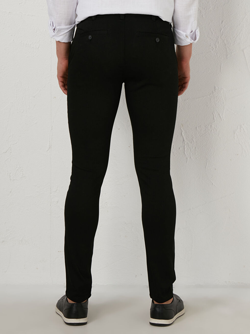 Siyah Ekstra Dar Kalıp Chino Pantolon-2