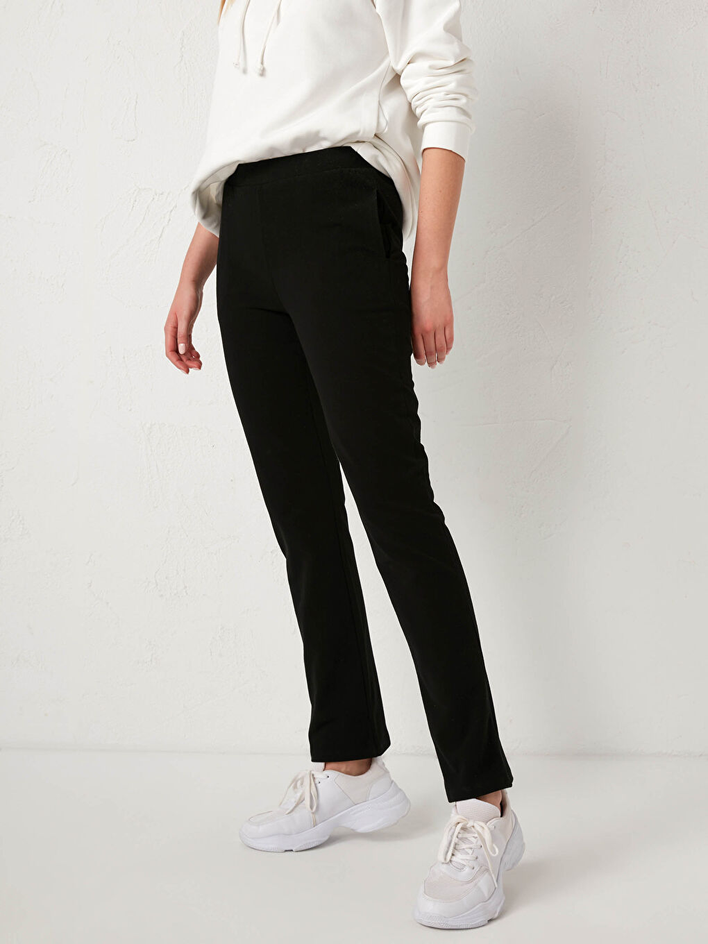 Elastic Waist Cotton Sweatpants-1