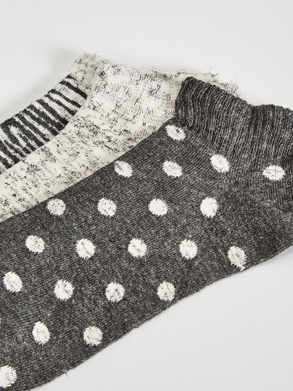 Gri Desenli Patik Çorap 3'lü-5