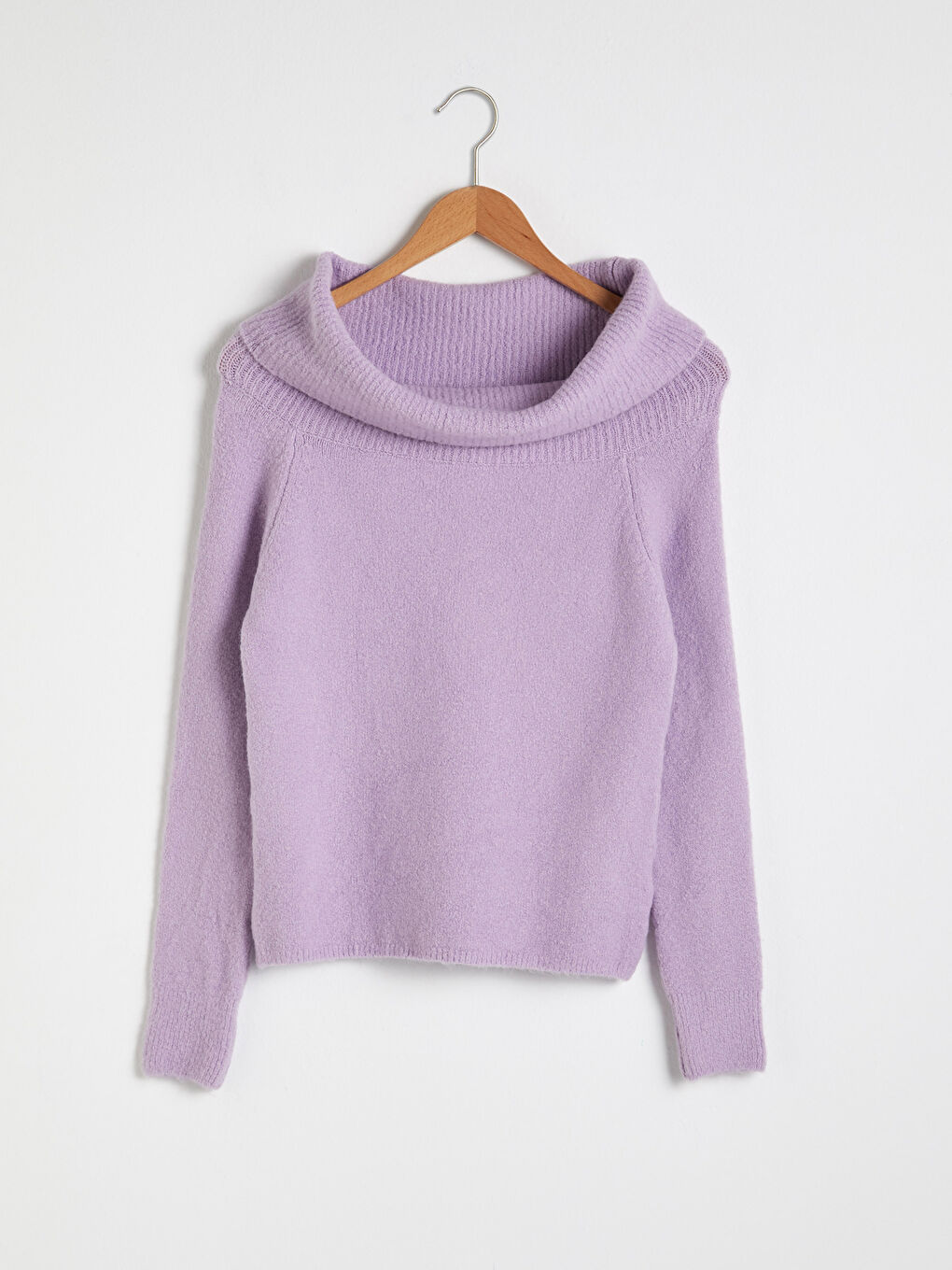 سويتر ياقة سلاش كم طويل للسيدات-4