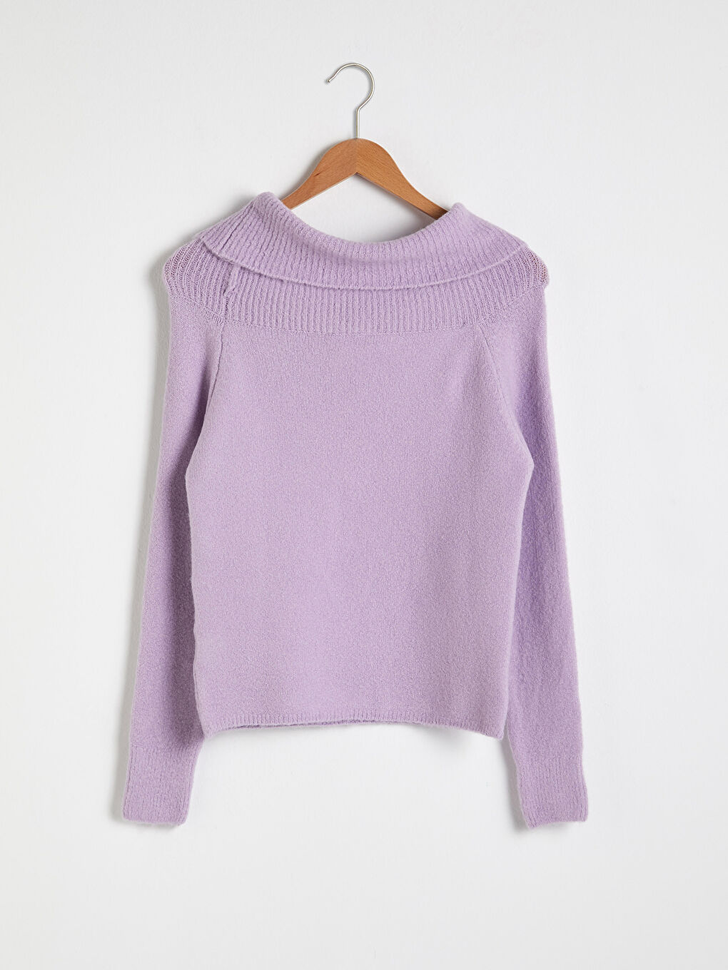 سويتر ياقة سلاش كم طويل للسيدات-5