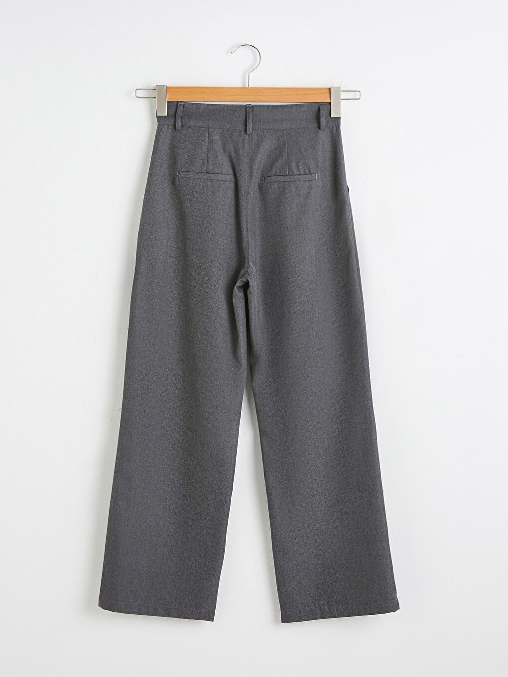 Wide Leg Twill Trousers-6