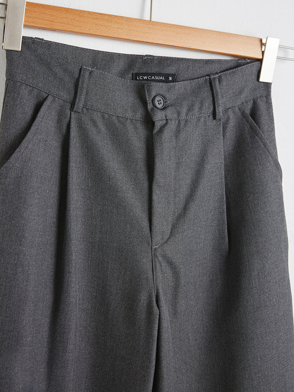 Wide Leg Twill Trousers-7