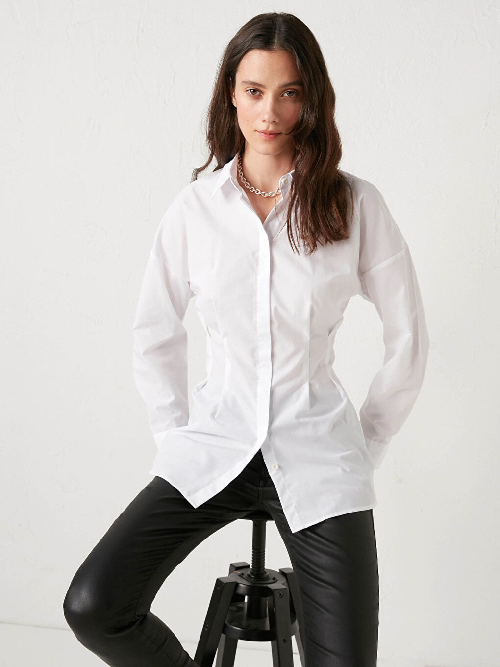 LCW Vision Regular Fit Figured Poplin Shirt - 0WIS65Z8-R9K | LC
