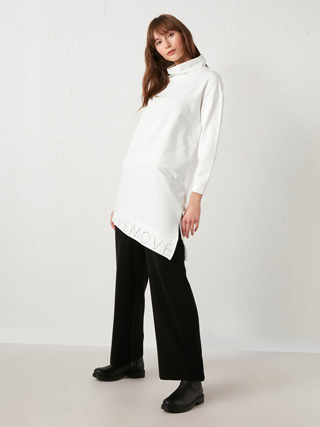 Elastic Waist Acrylic Knit Trousers-2